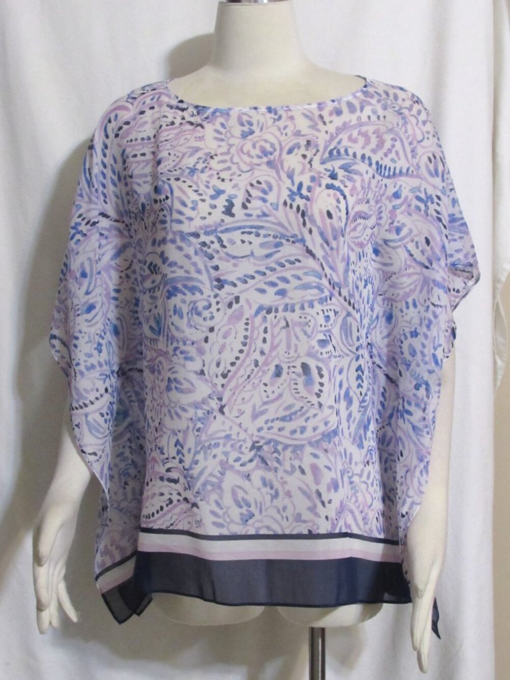NEW Womens Ladies TALBOTS Purple & Blue Silk Blend Sleeveless Top XS ORIG $112